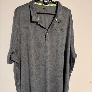 Puma Charcoal Patterned Men's Polo